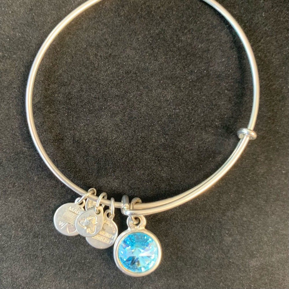Alex and Ani blue birthstone bangle